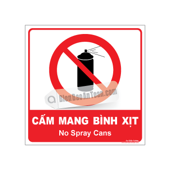 Cấm mang bình xịt