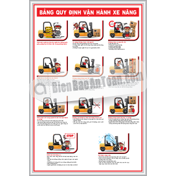Bảng quy định vận hành xe nâng